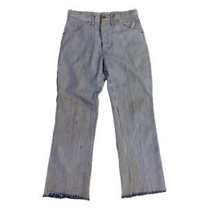 Vintage Mr Leggs Hickory Striped Jeans Size 28/27 70s USA Talon Zipper